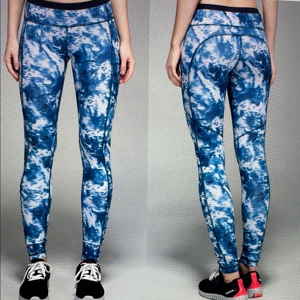 Lululemon Speed Tight III Sea Side Silver Fox Blue Size 4